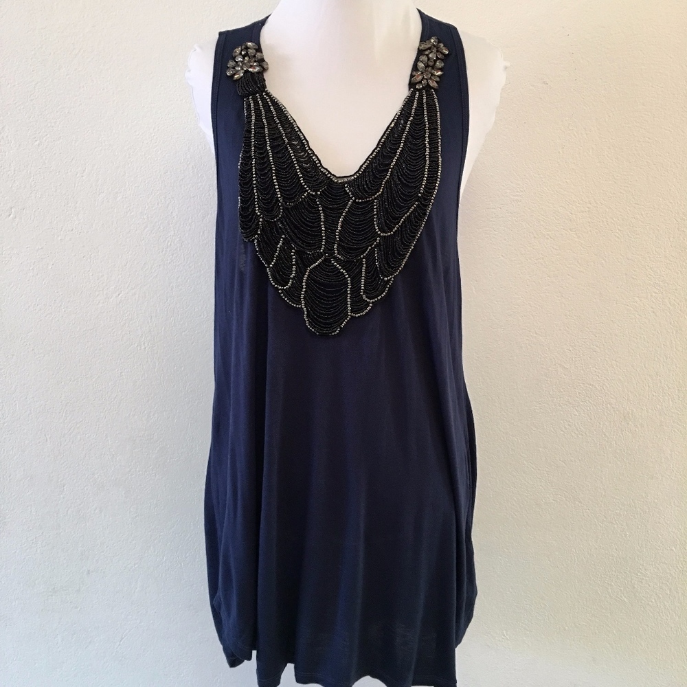 Young Fabulous & Broke Blue Tunic Tank Size Large